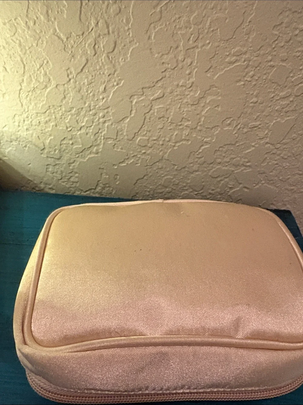 Vintage Versace Satin Cosmetic Pouch with Gold Medallion